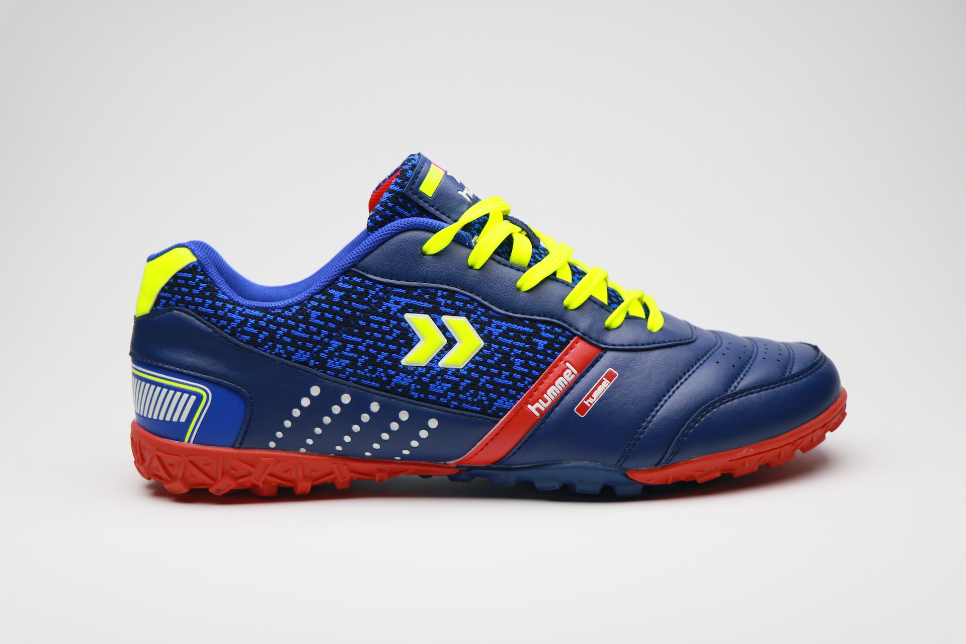 A blue athletic shoe